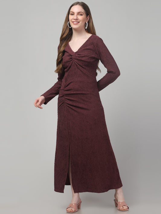 Maroon Long Western Dress For Womens