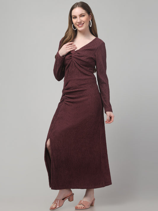 Maroon Long Western Dress For Womens