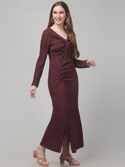 Maroon Long Western Dress For Womens