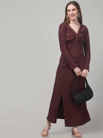 Maroon Long Western Dress For Womens