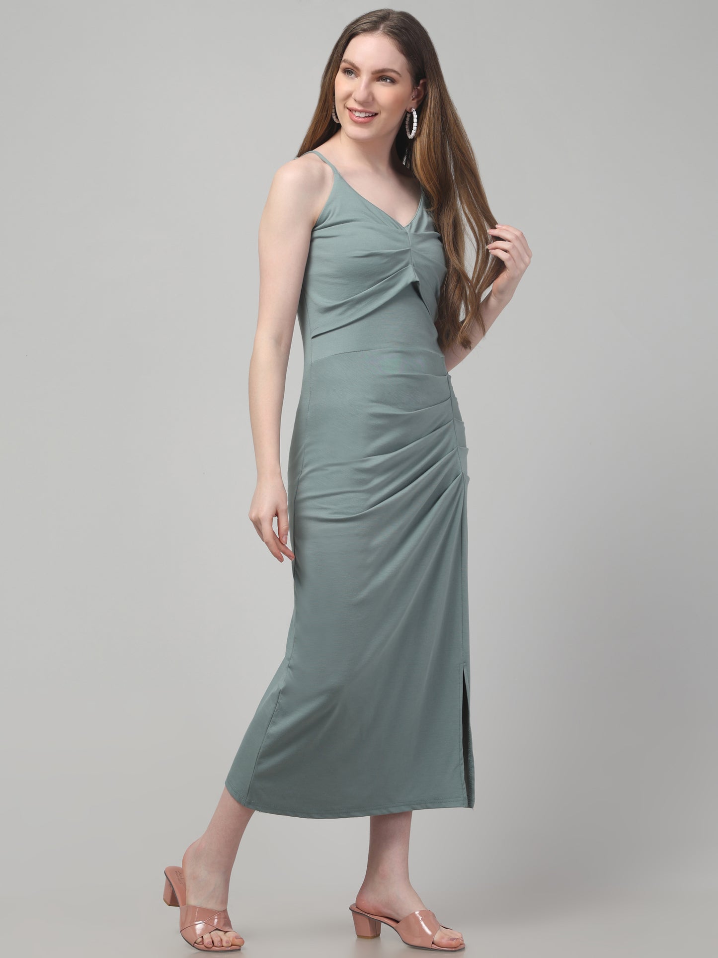 Sleeveless Midi Dress For Womens Party Wear