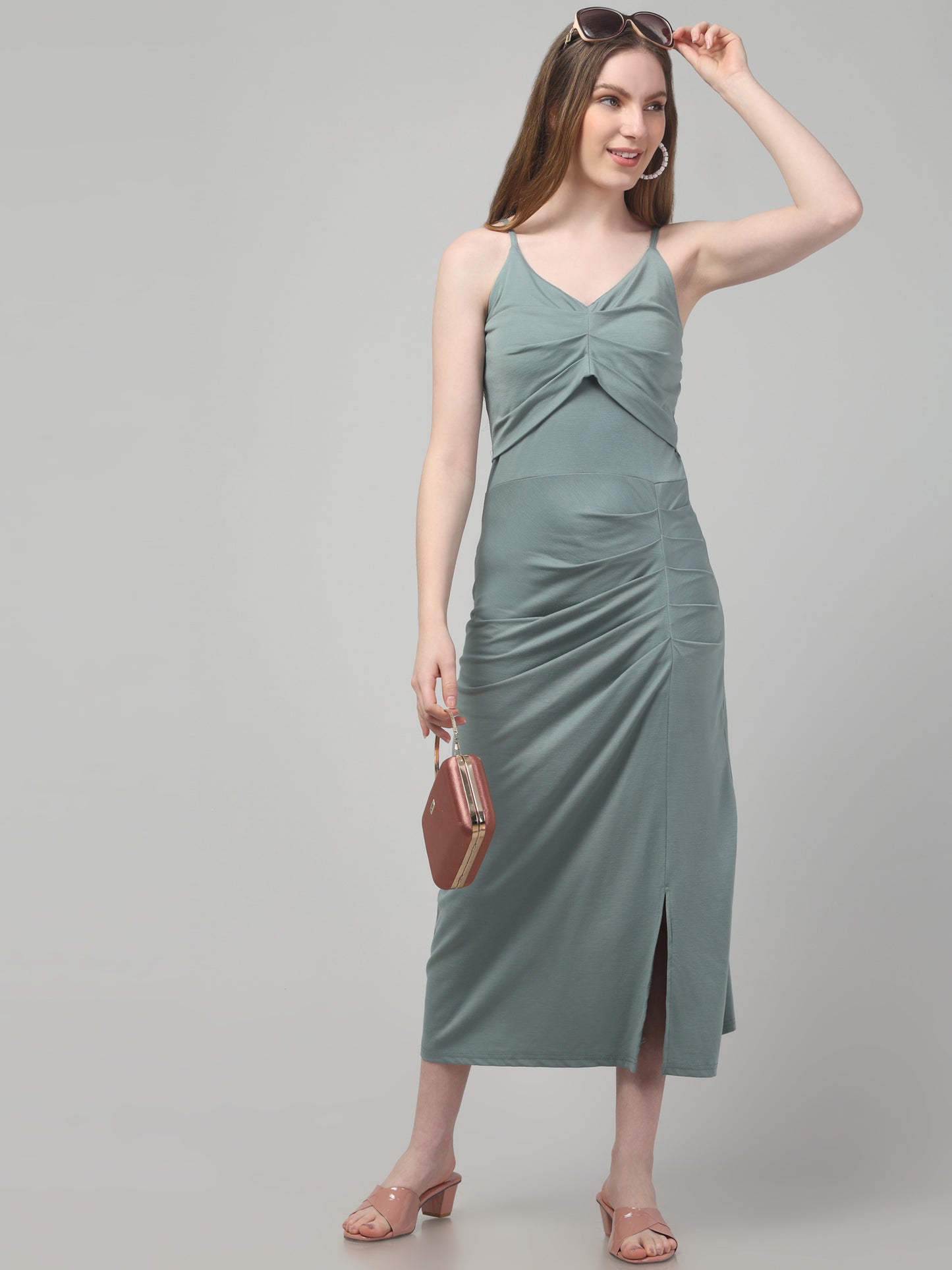 Sleeveless Midi Dress For Womens Party Wear