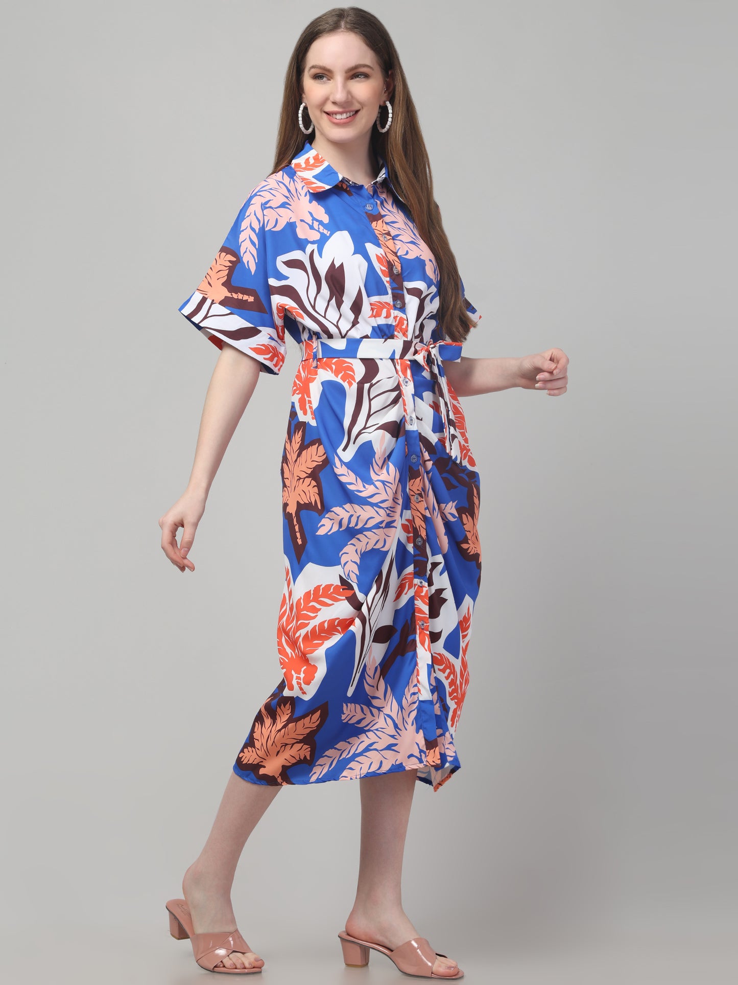 Multicolor Printed Beach Dress For Women