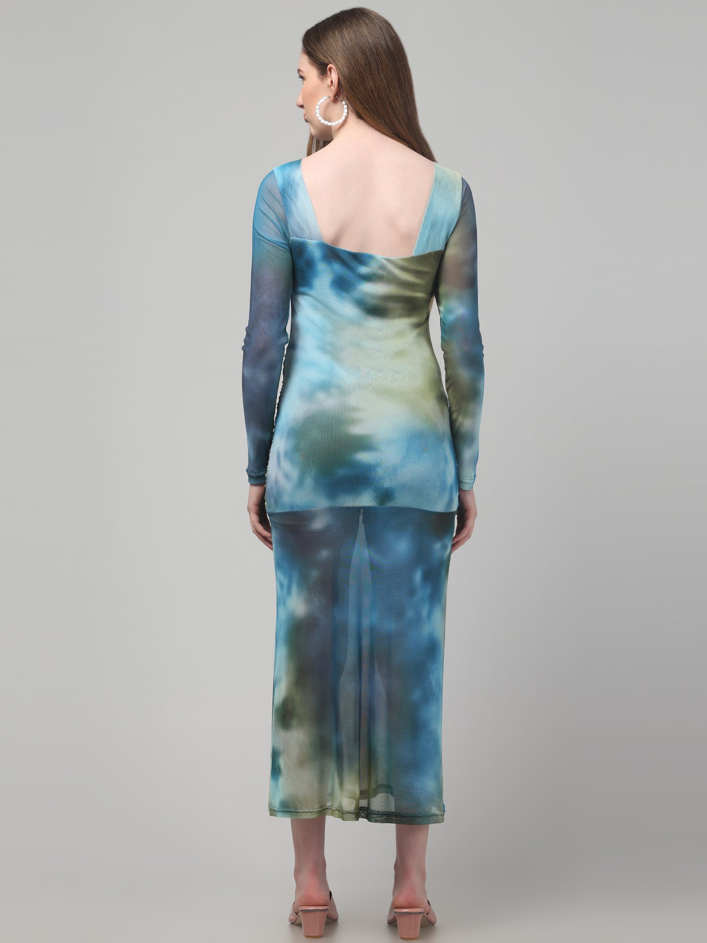 Dyed Blue Trendy Dress For Womens