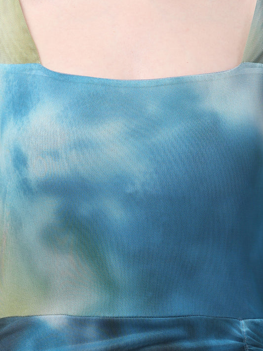 Dyed Blue Trendy Dress For Womens