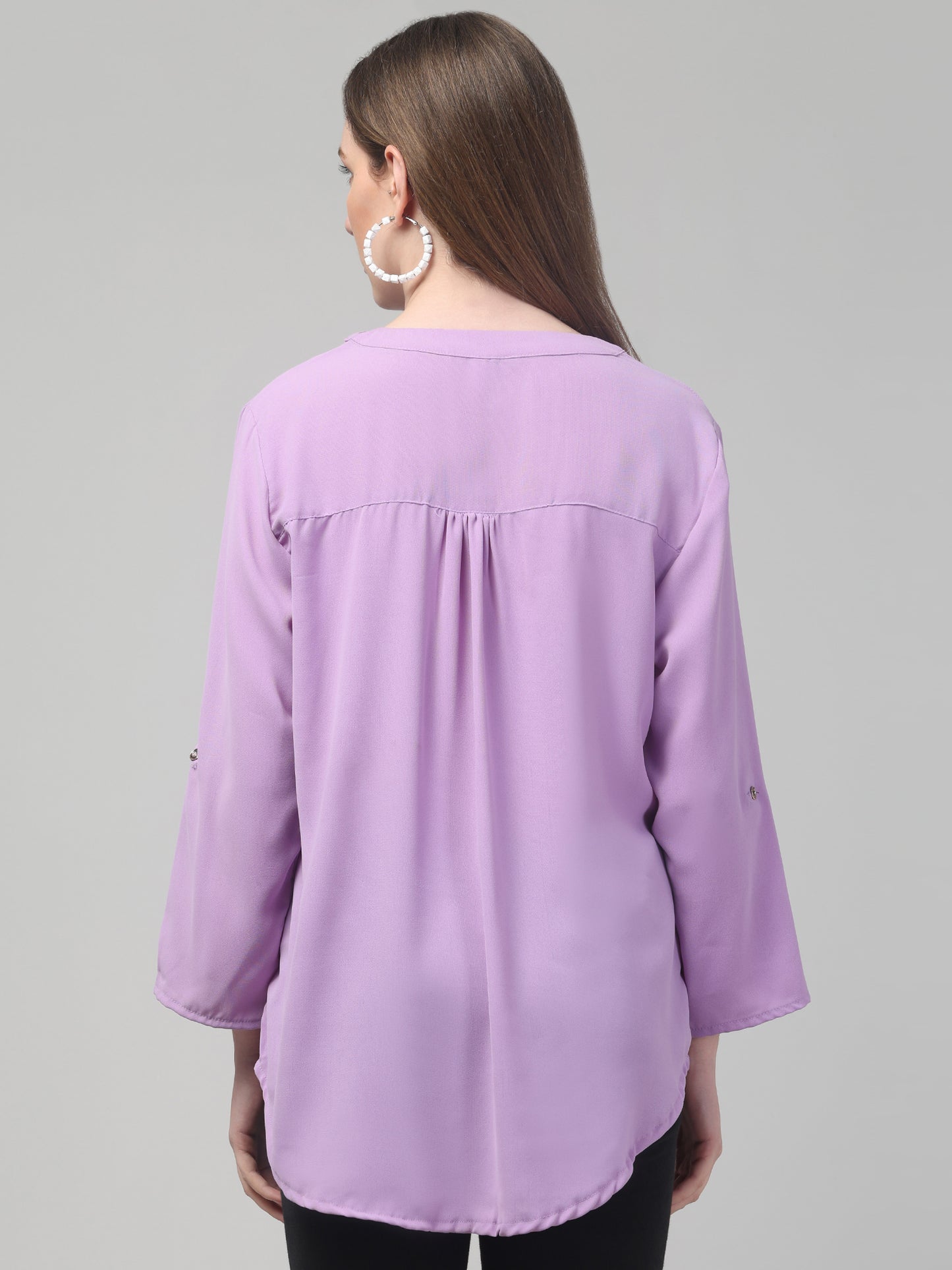 Purple Cute Tunic Top For Womens