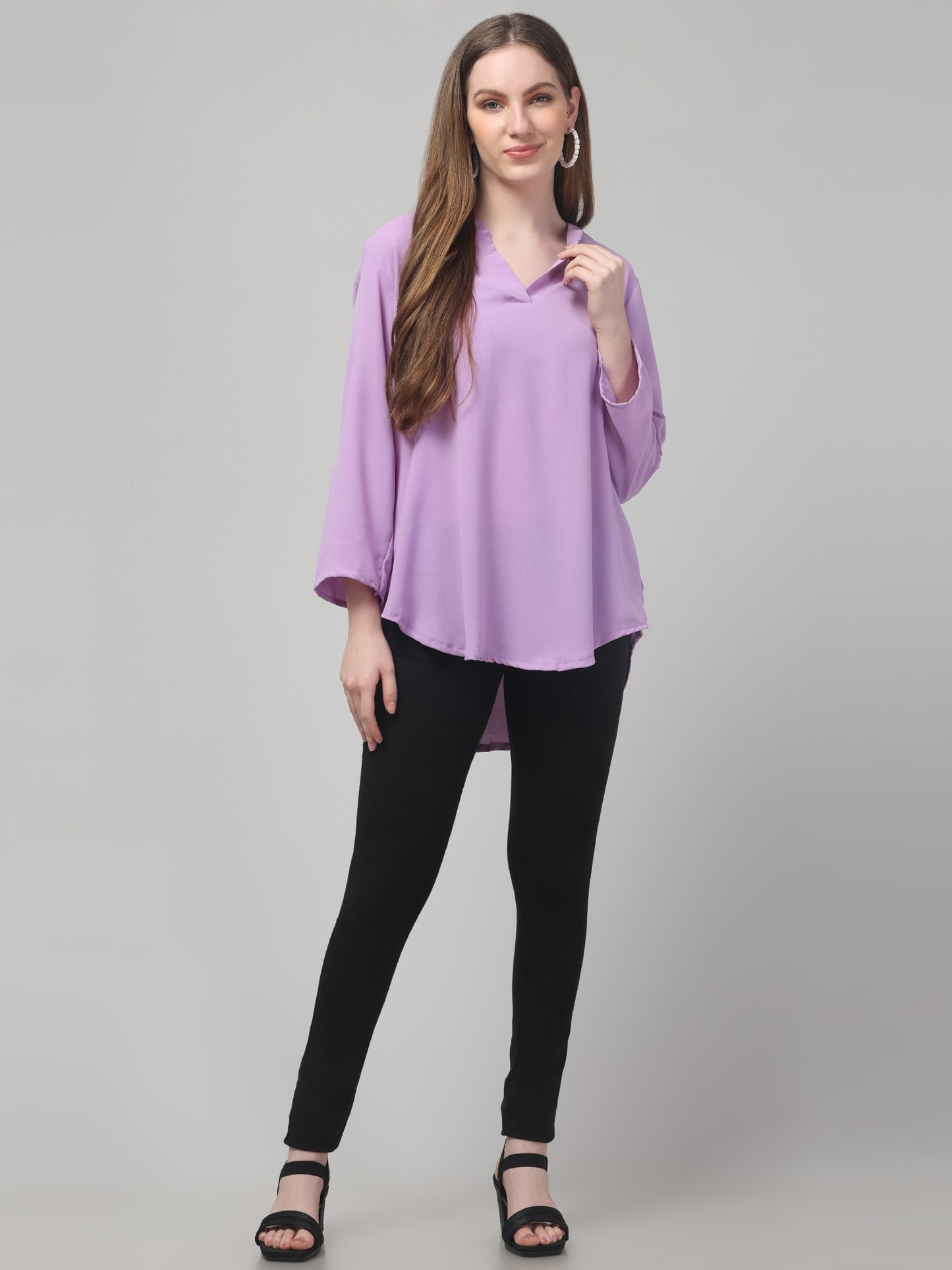 Purple Cute Tunic Top For Womens