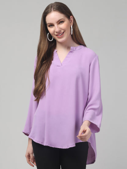 Purple Cute Tunic Top For Womens