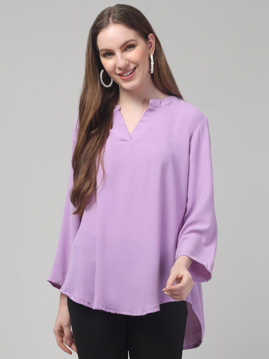 Purple Cute Tunic Top For Womens