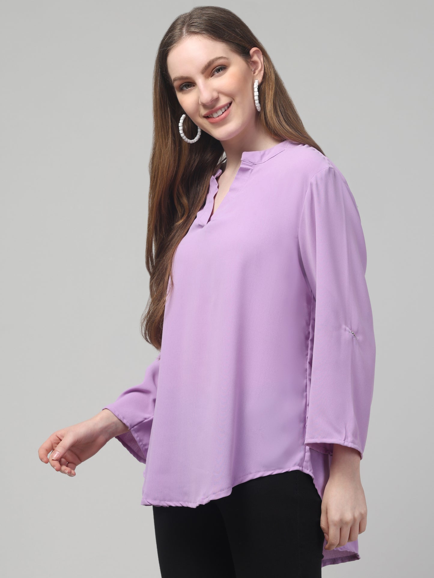 Purple Cute Tunic Top For Womens