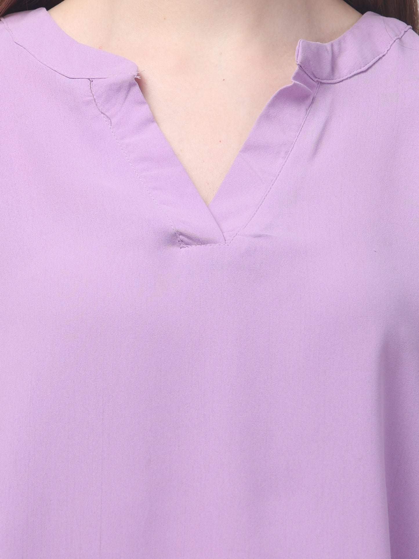 Purple Cute Tunic Top For Womens