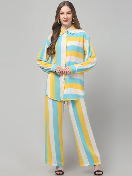 Striped  Aqa Co ord Set