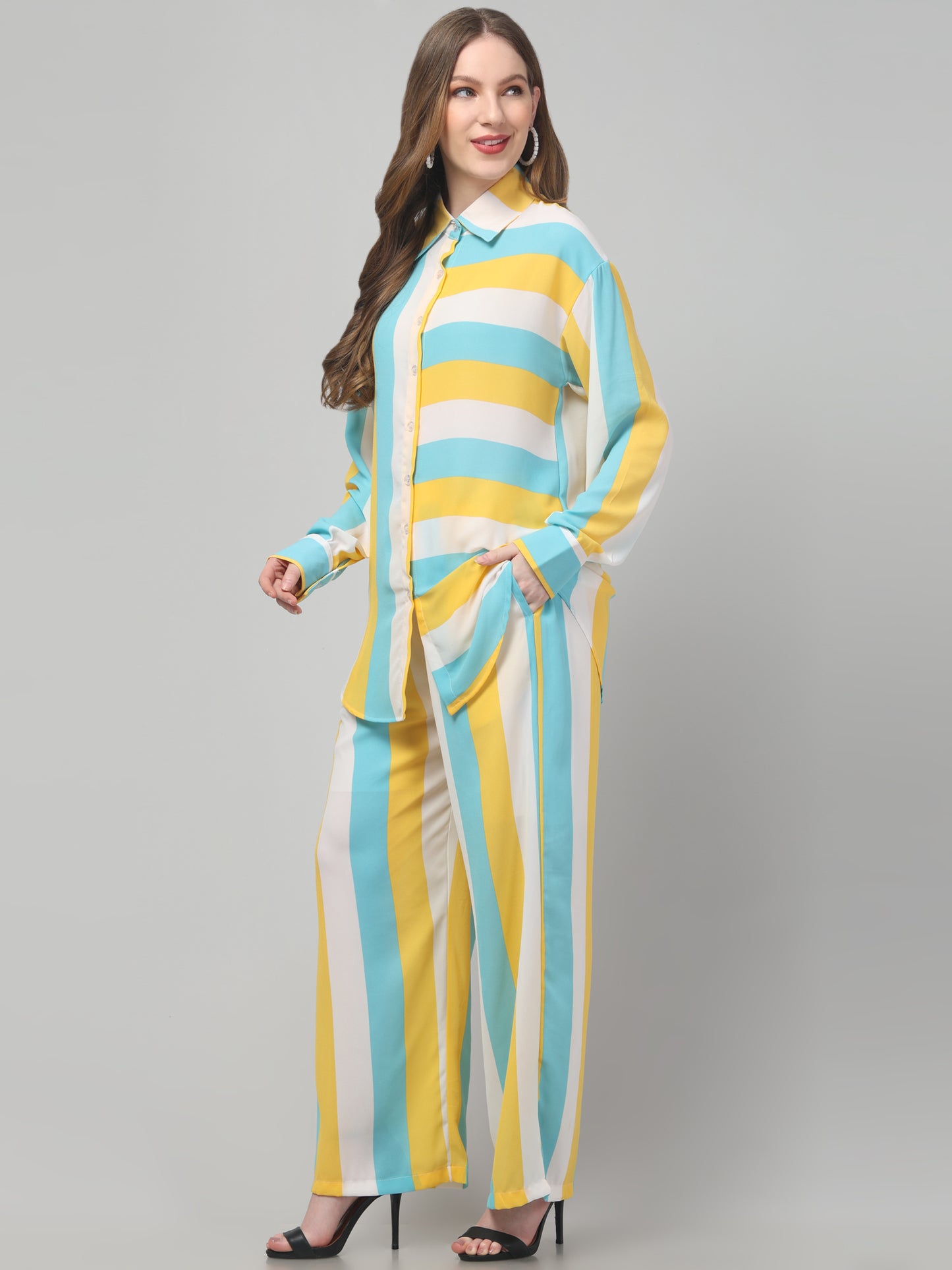 Striped  Aqa Co ord Set