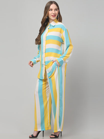 Striped  Aqa Co ord Set