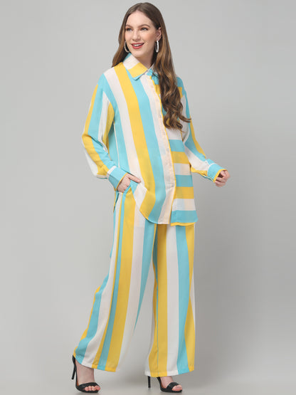 Striped  Aqa Co ord Set
