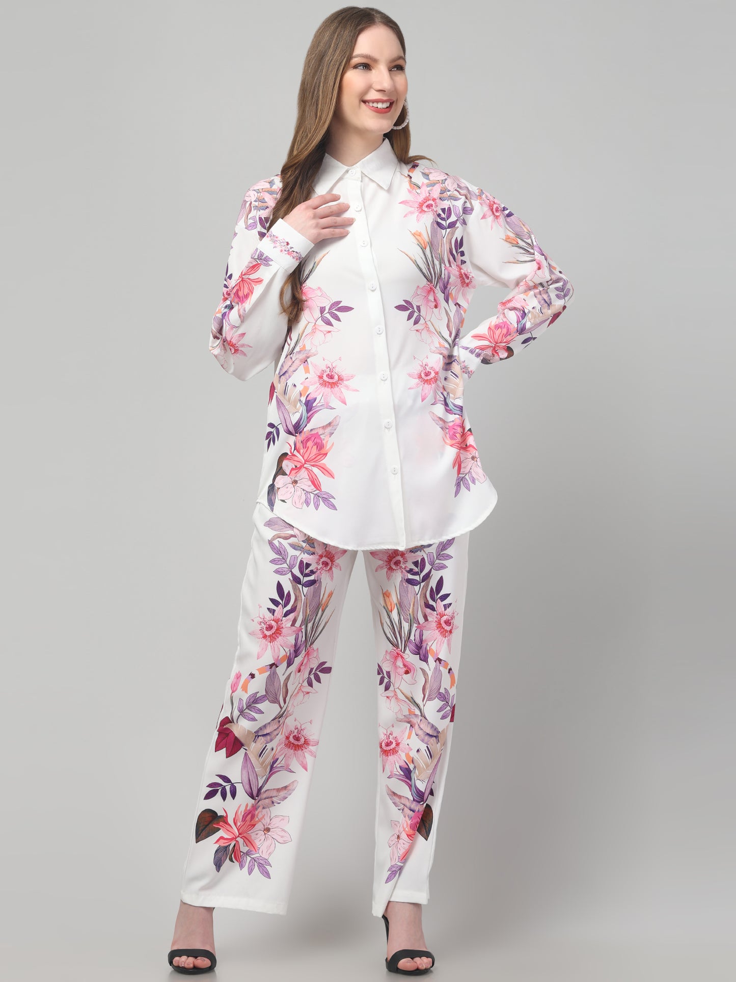 Blossom White Printed Co ord Set