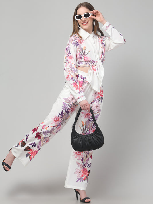 Blossom White Printed Co ord Set