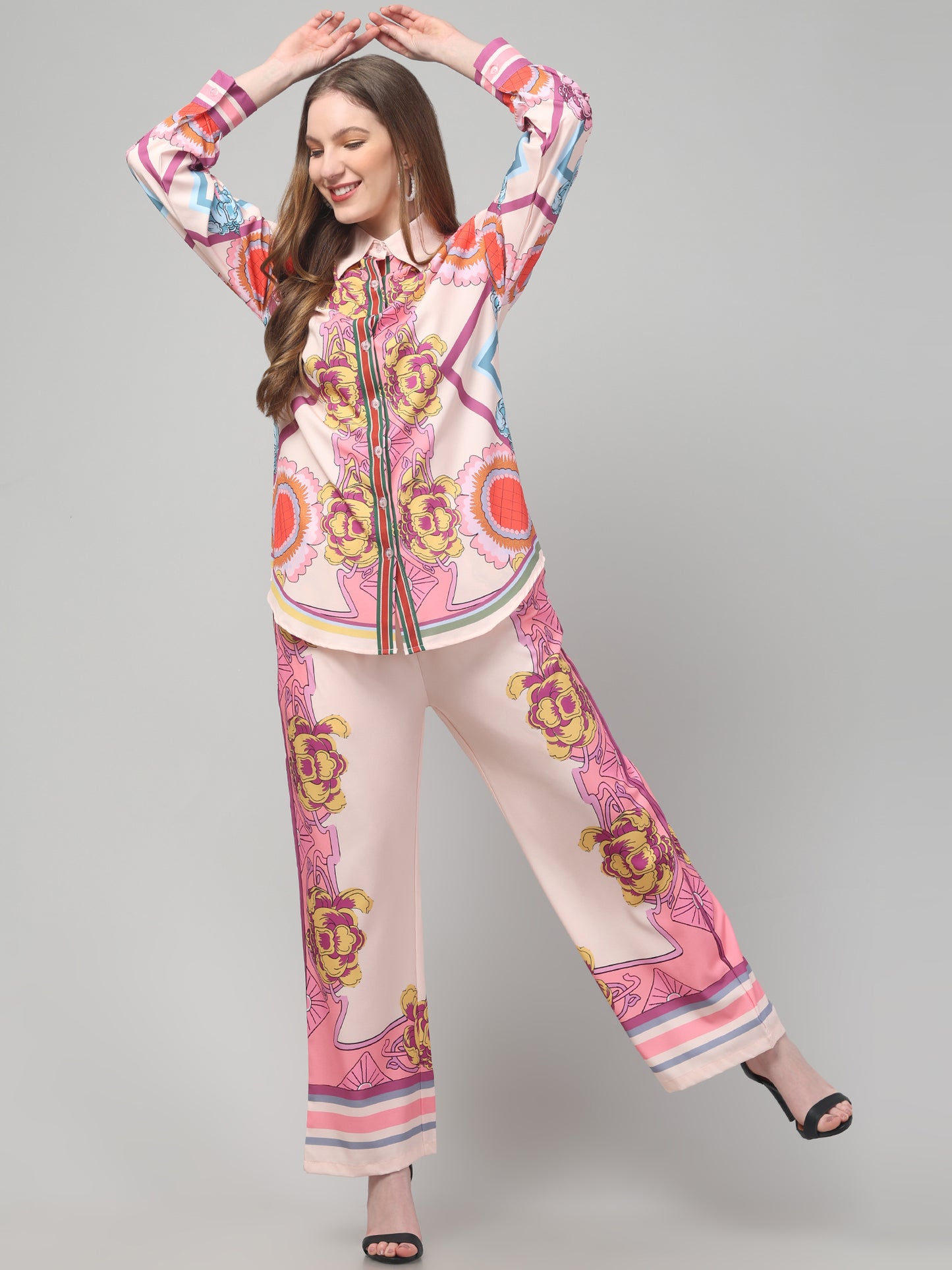 Abstract  Yellow Print Co ord Set