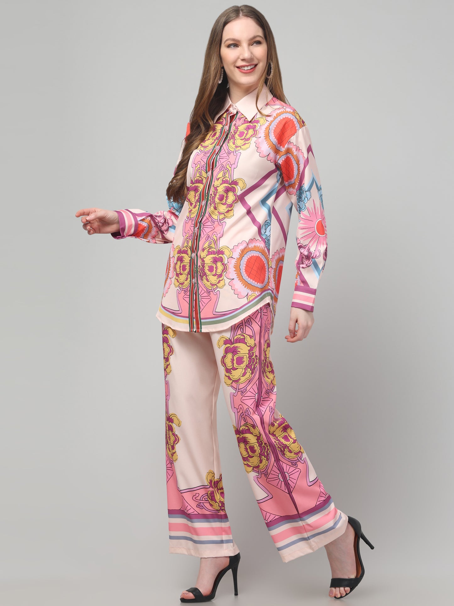 Abstract  Yellow Print Co ord Set