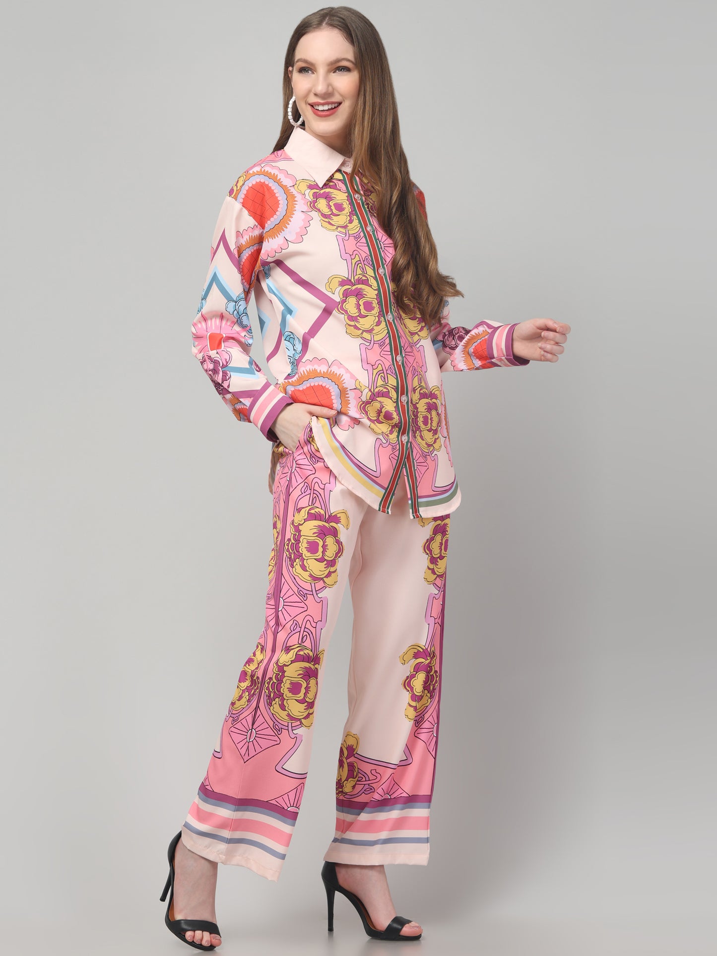 Abstract  Yellow Print Co ord Set