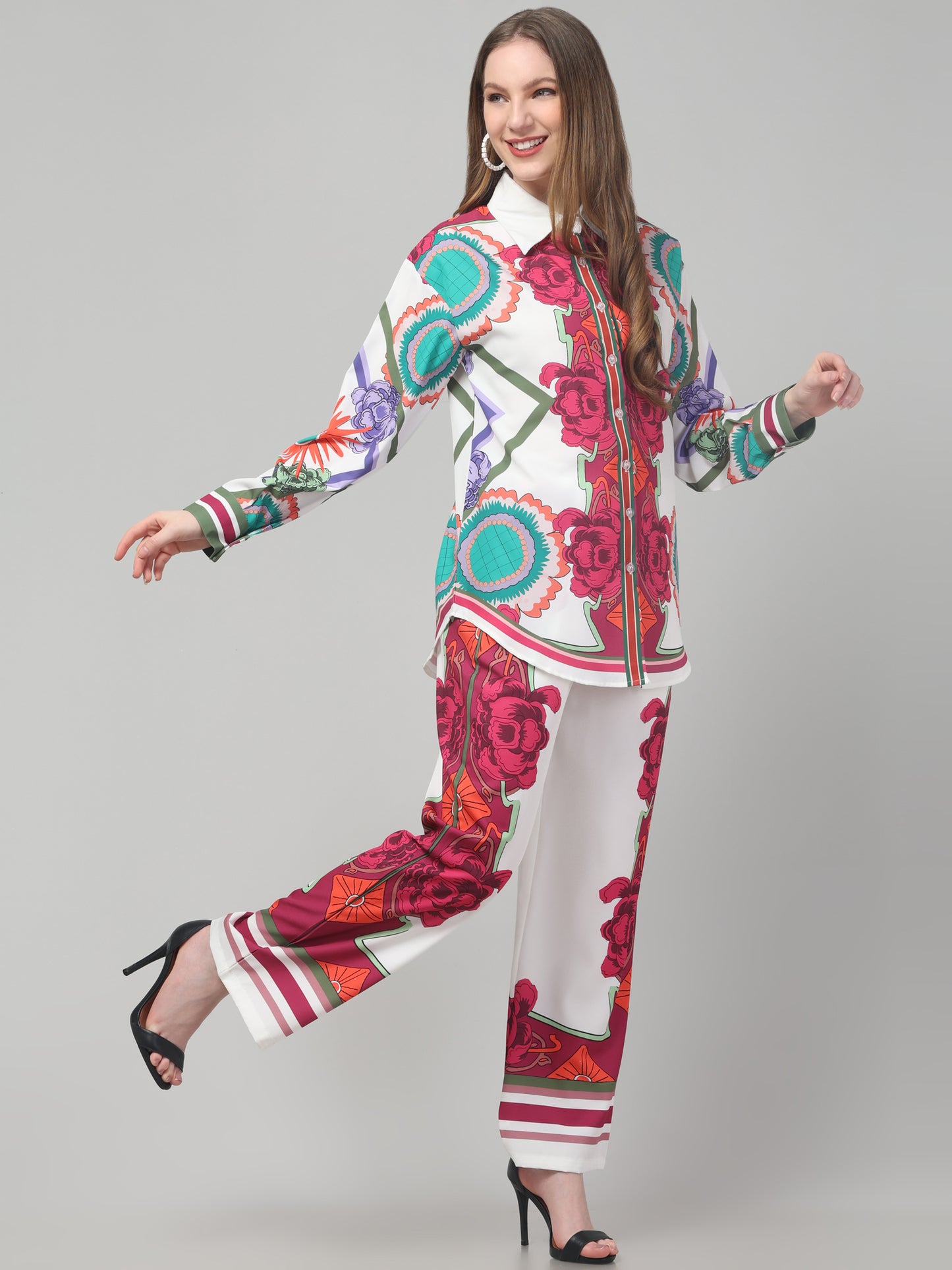 Pop Printed Multicolor Co ord Set