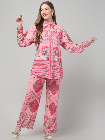 Pink Printed Co ord Set
