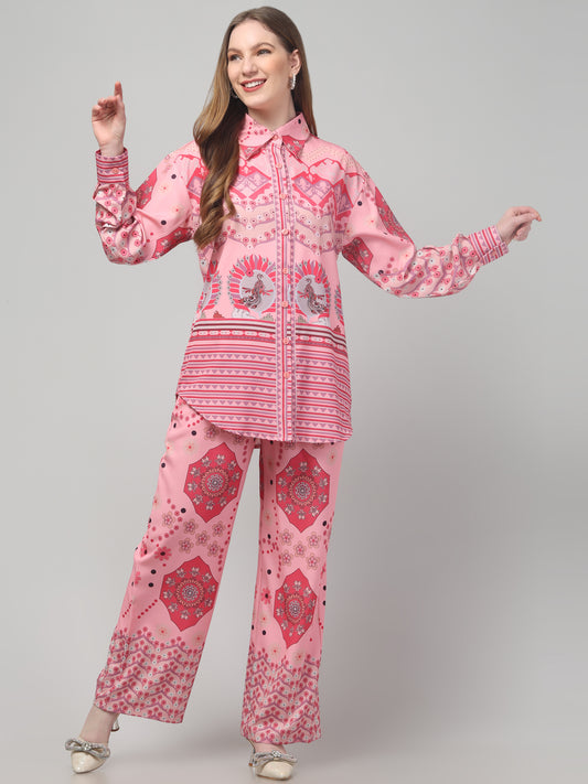 Pink Printed Co ord Set