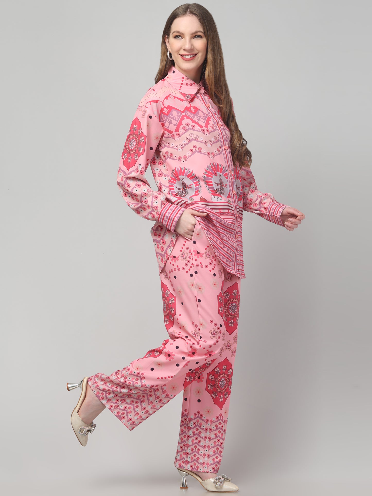 Pink Printed Co ord Set