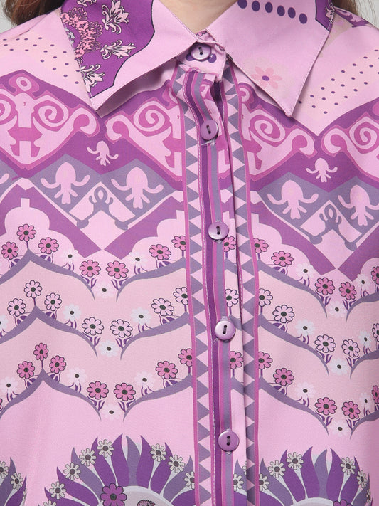 Purple Printed Co ord Set