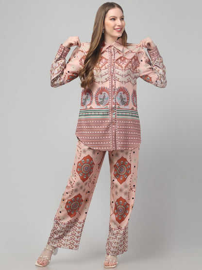 Brown Printed Co ord Set