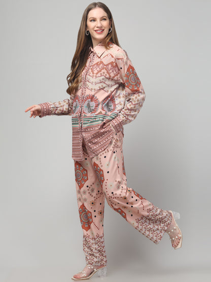 Brown Printed Co ord Set