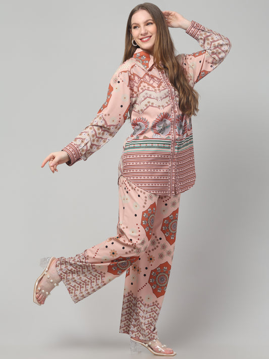 Brown Printed Co ord Set
