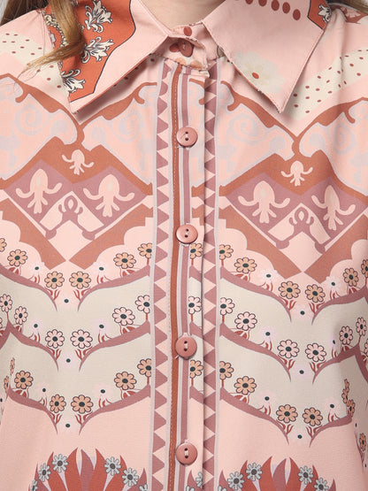 Brown Printed Co ord Set