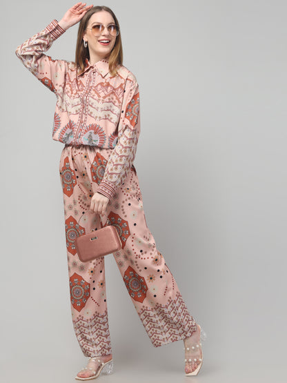 Brown Printed Co ord Set