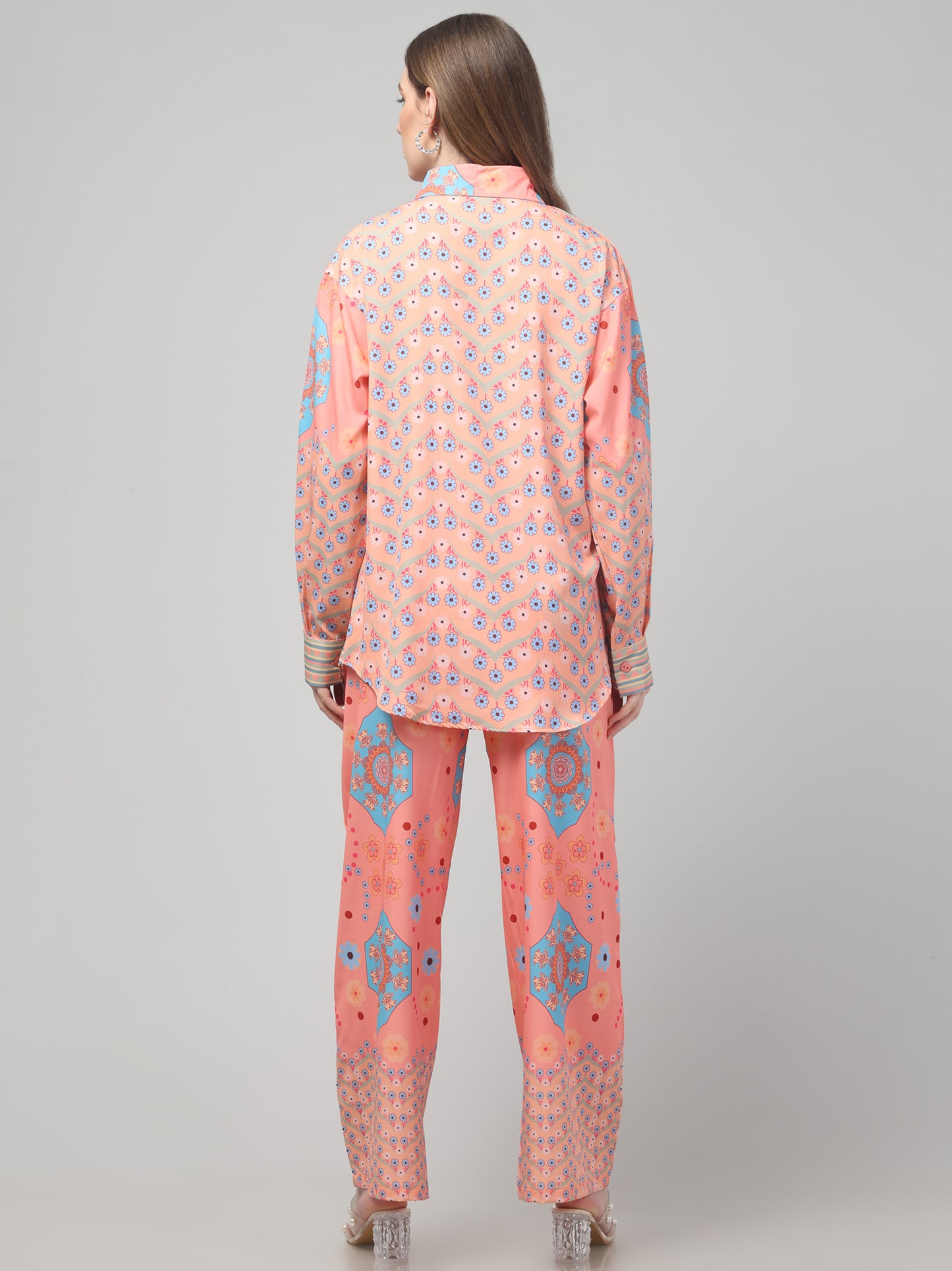 Orange Printed Cord Set
