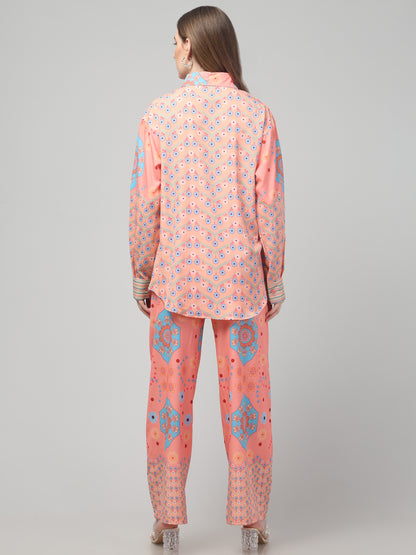Orange Printed Cord Set