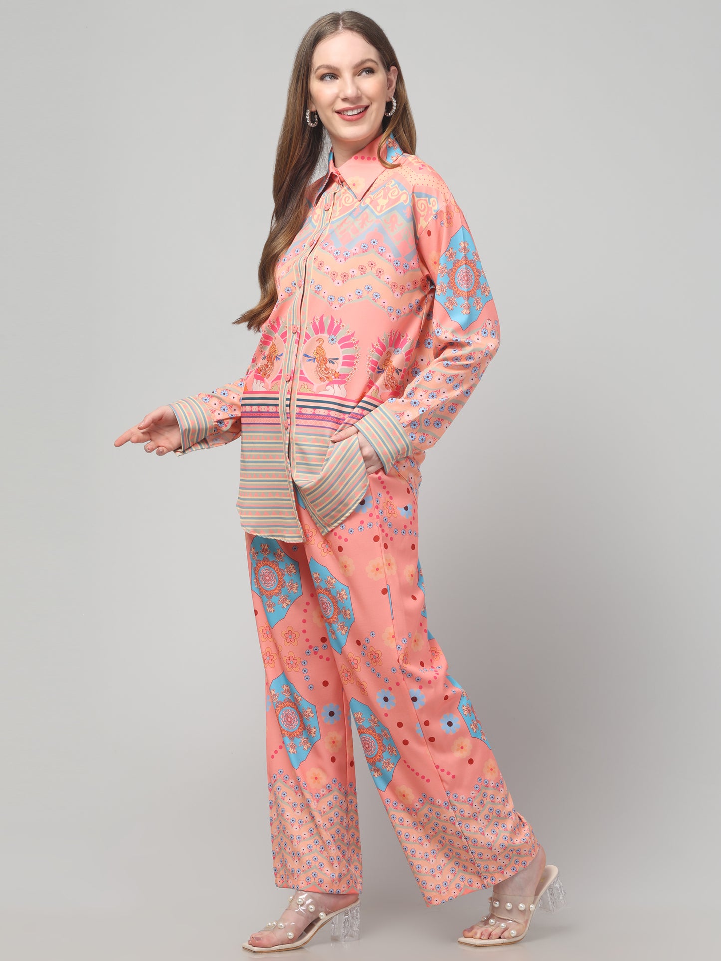 Orange Printed Cord Set