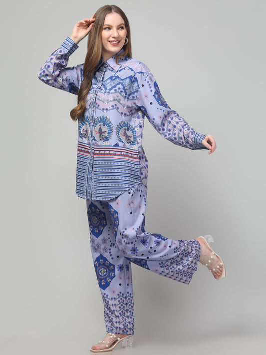 Blue Printed Co ord Set