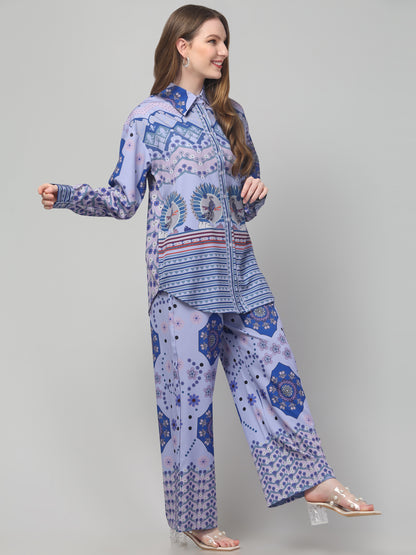 Blue Printed Co ord Set