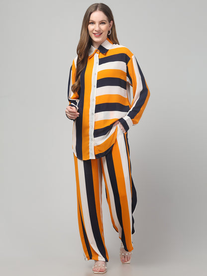 Yellow Striped Co ord Set