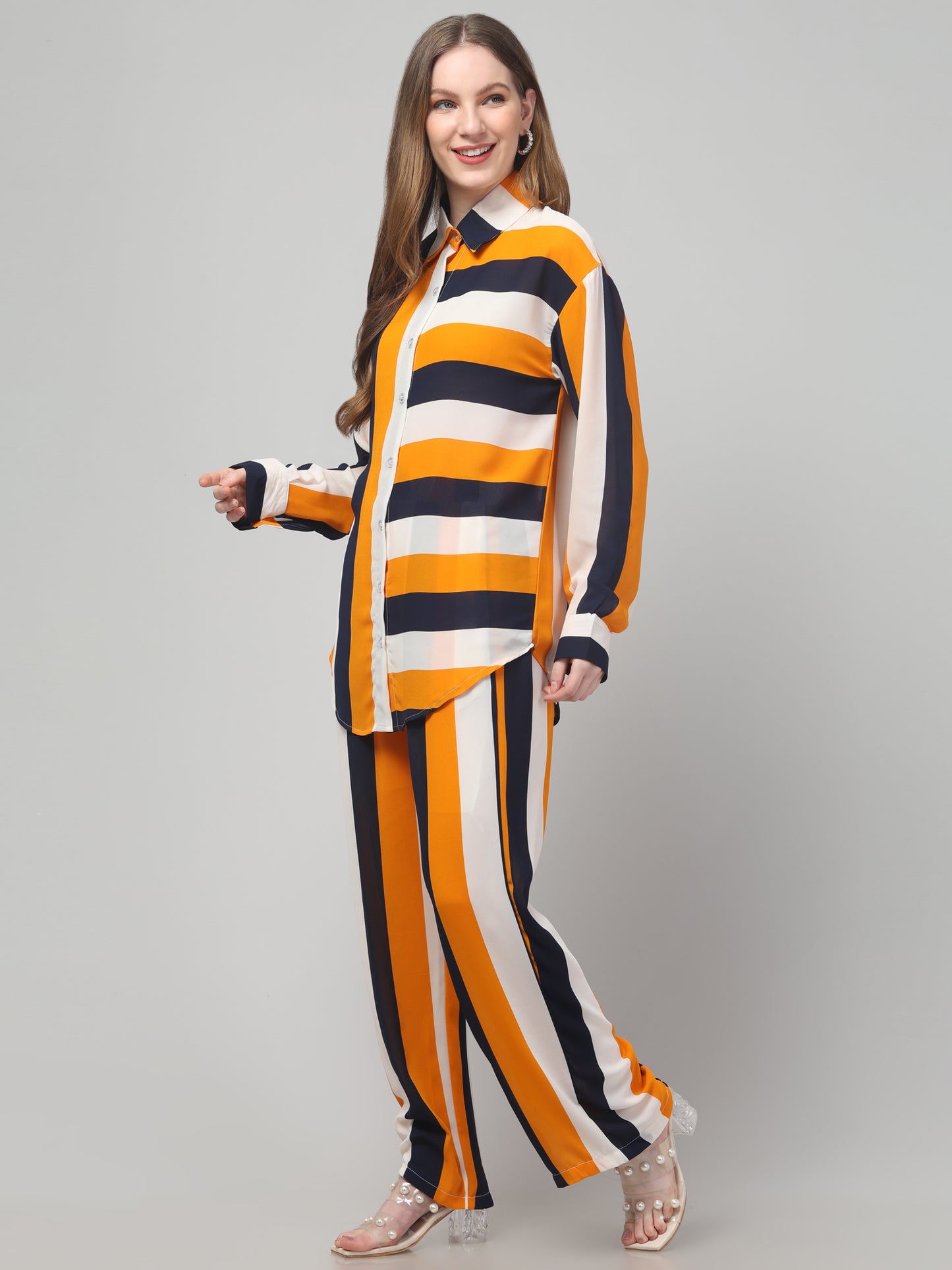 Yellow Striped Co ord Set