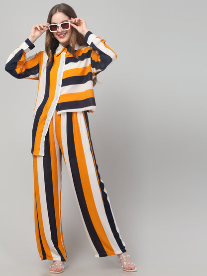 Yellow Striped Co ord Set
