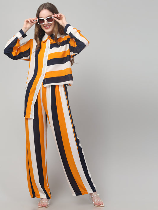 Yellow Striped Co ord Set