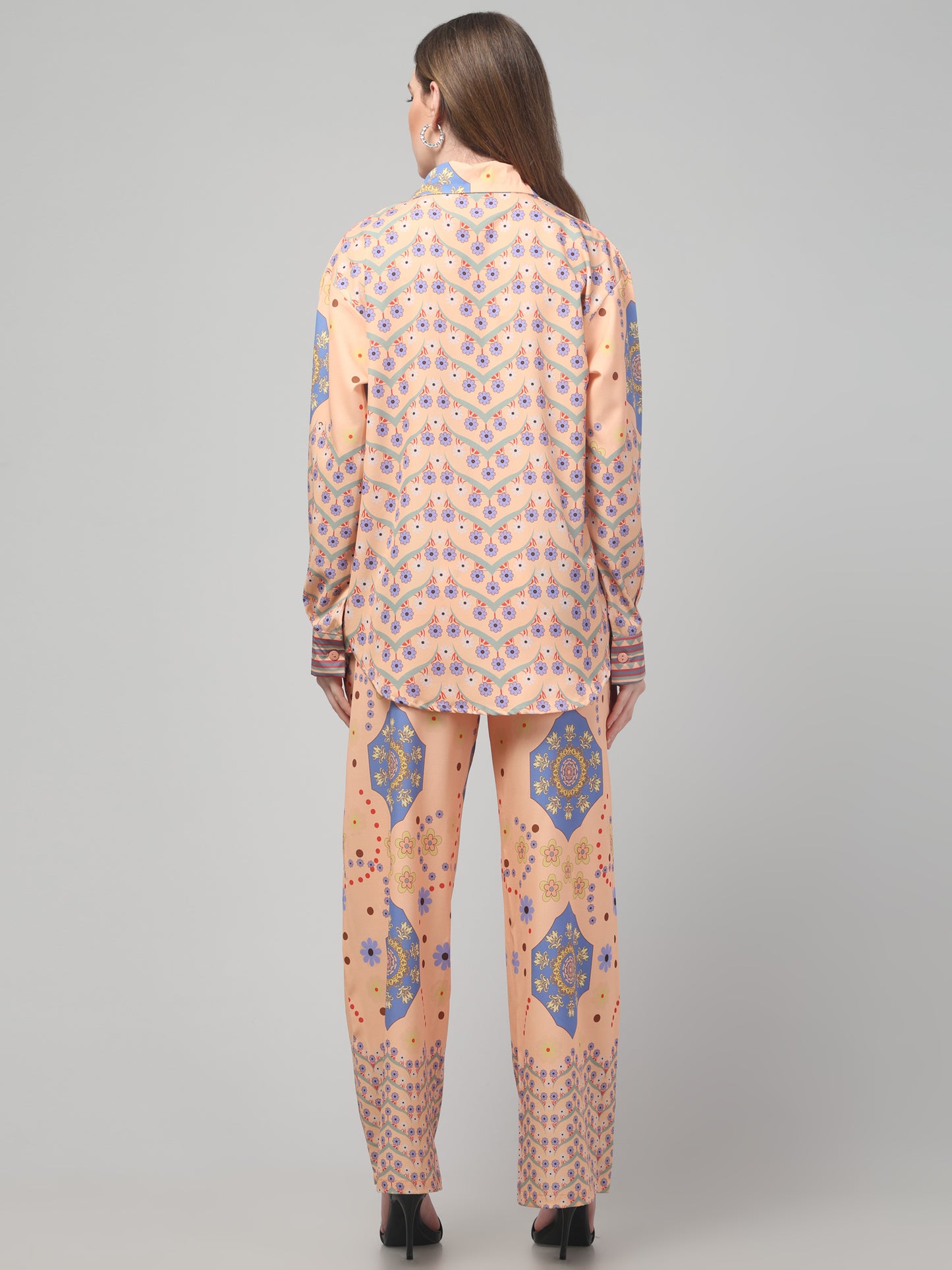 Peach Printed Co ord Set