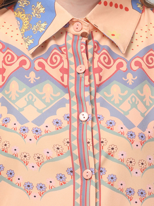 Peach Printed Co ord Set