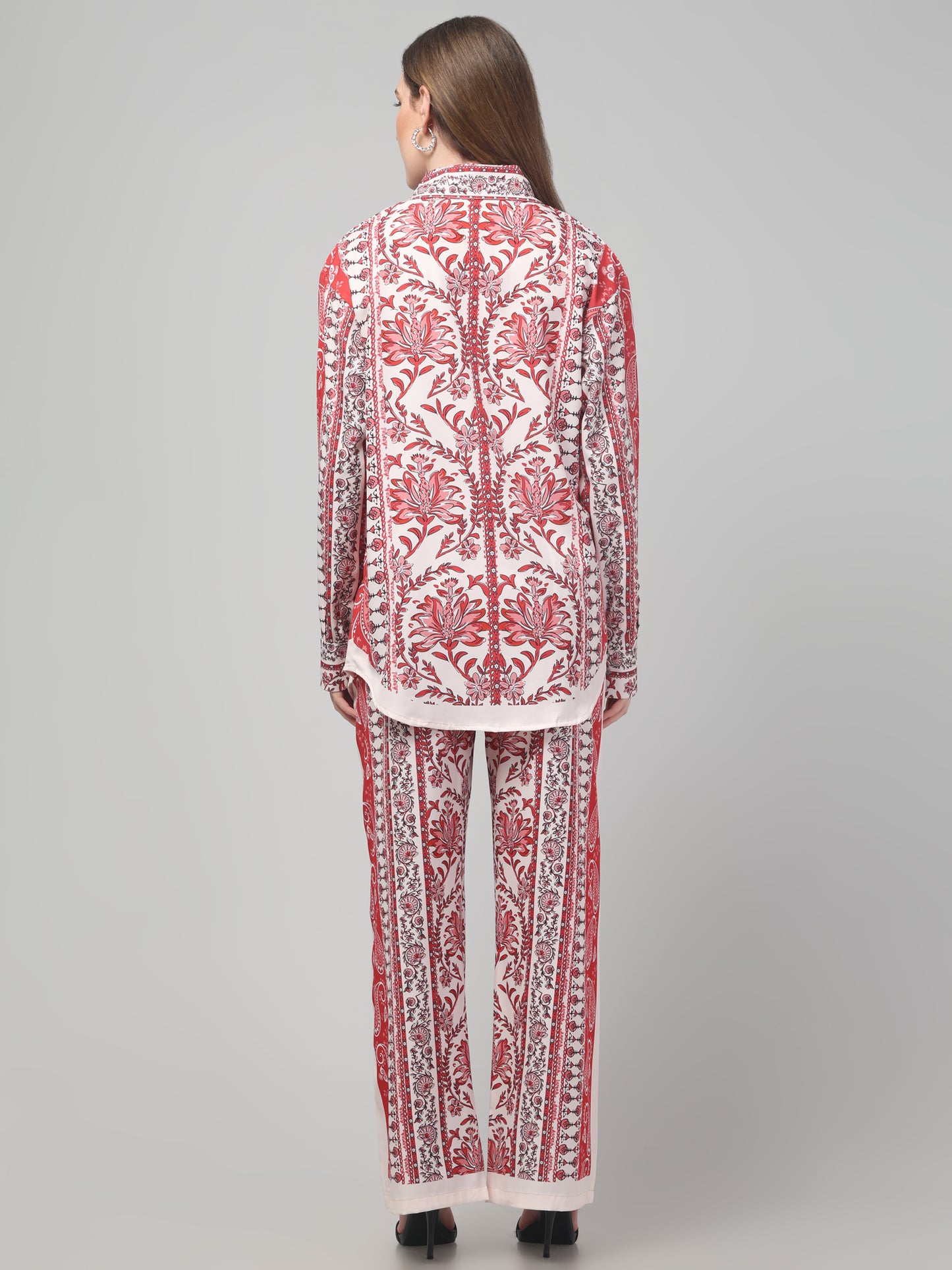Red Floral Printed Co ord Set