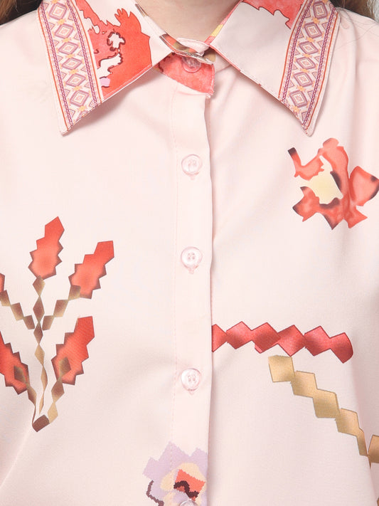 Off White Printed  Co ord Set