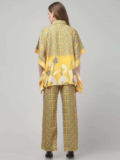 Yellow Printed Co ord Set