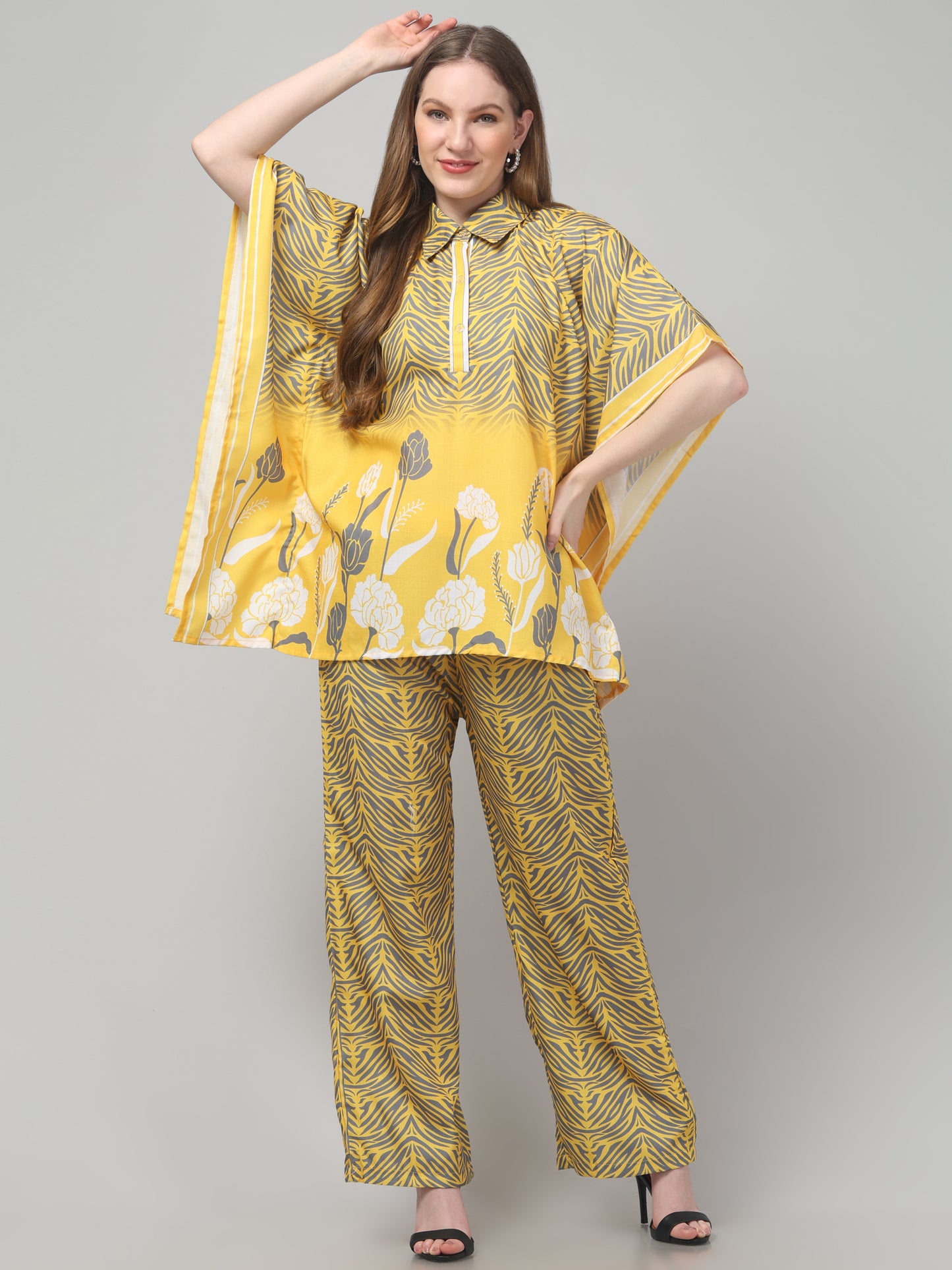 Yellow Printed Co ord Set