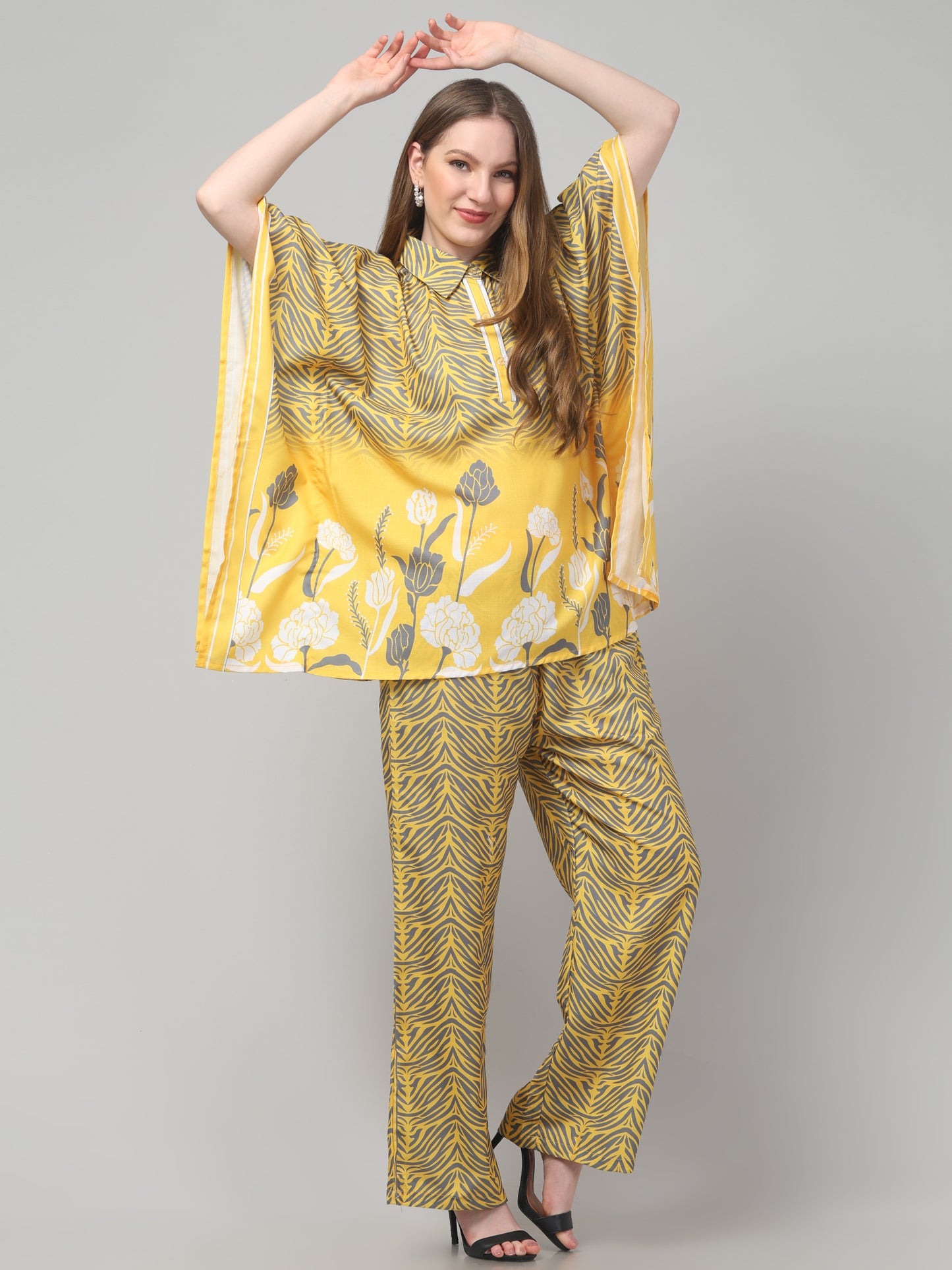 Yellow Printed Co ord Set